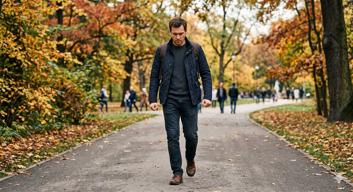 Człowiek na spacerze w parku – metafora zaufania ciału w Human Design